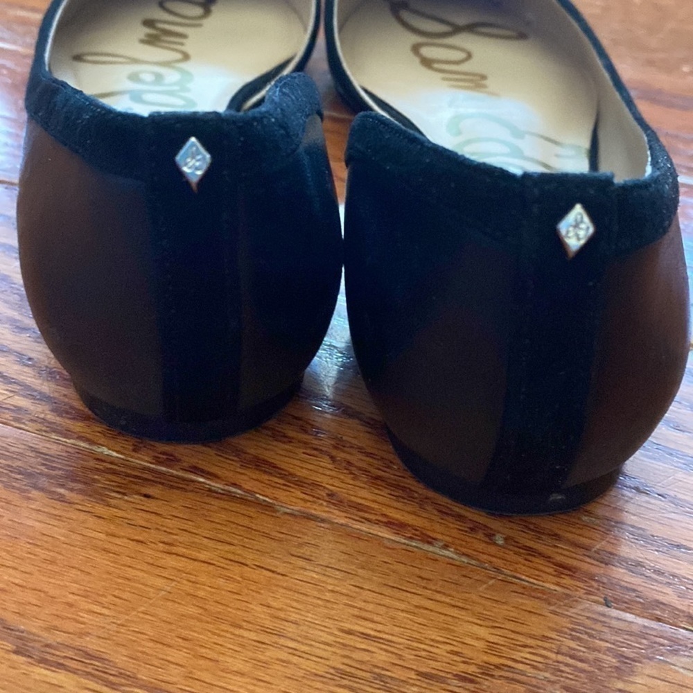 SAM Edelman black pointed toe leather flats size 10M GUC - Picture 7 of 8
